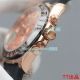 High Replica Rolex Daytona Watch Rose Gold Face Rubber strap Black Ceramic Bezel 43mm (8)_th.jpg